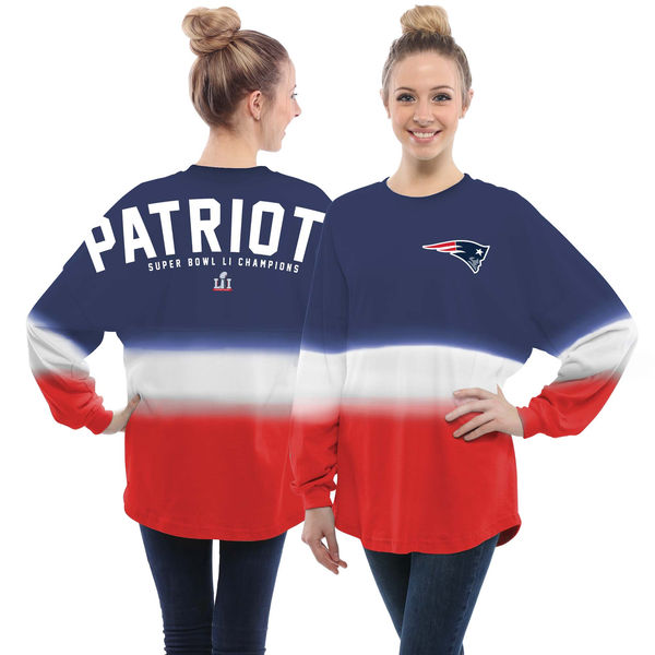 New England Patriots Pro Line by Fanatics Branded Women's Super Bowl LI Champions Spirit T-Shirt - Navy/Red